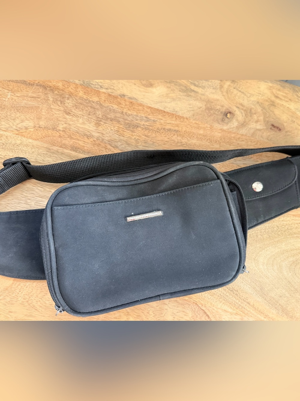 Women’s Black Travel Waist Bag with Adjustable Strap